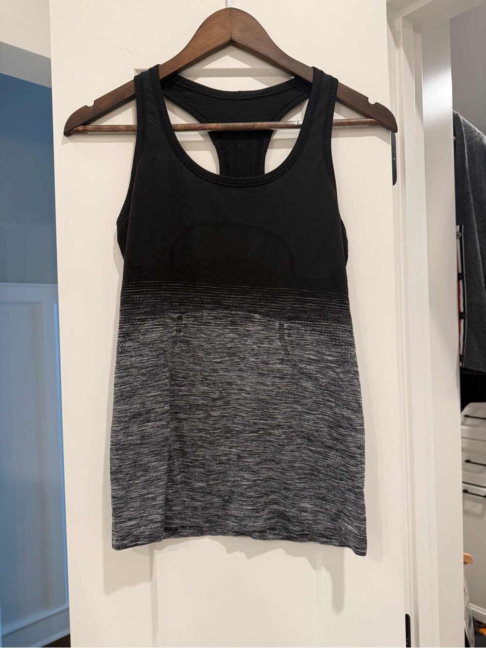 lululemon athletica Black to Heather Gray Ombre Racerback Tank